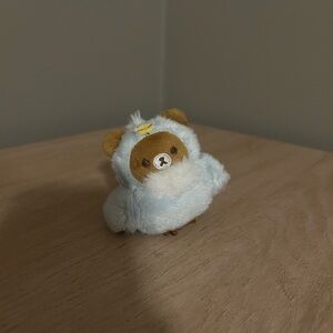 brown and baby blue rilakkuma plush keychain